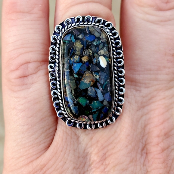 New Copper Ethiopian Opal 925 Silver Ring. - Picture 16 of 16